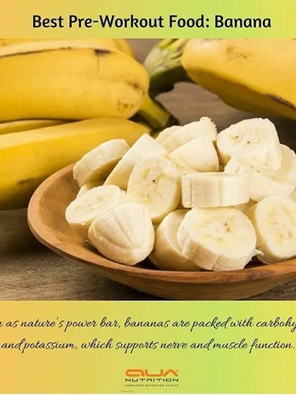 Looking for the perfect pre-workout snack? A banana is one of my top recommendations. It's a natural power bar, packed with easily digestible carbohydrates for quick energy and potassium to support nerve and muscle function during your training session.