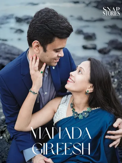 Capturing the quiet, intimate moments is just as important as the grand ones. This close-up portrait from a Mumbai beach pre-wedding shoot focuses on the genuine connection and affection between the couple.