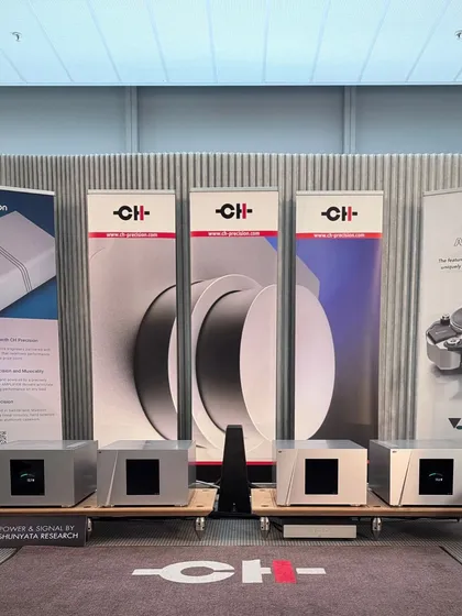 The new CH Precision 10 Series digital components on display in Munich. This lineup, including the D10 Transport and C10 DAC, represents a new reference in digital audio.