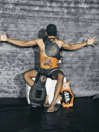 This is what dedication looks like. Our fighter Edukondal Rao holding four championship belts simultaneously from WAKO, Roar Championship, WKN, and K-1. We build champions from the ground up.