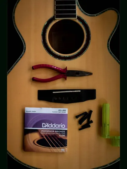 Time for a string change. It’s not the most exciting part of being a guitarist, but fresh strings make the guitar sing.