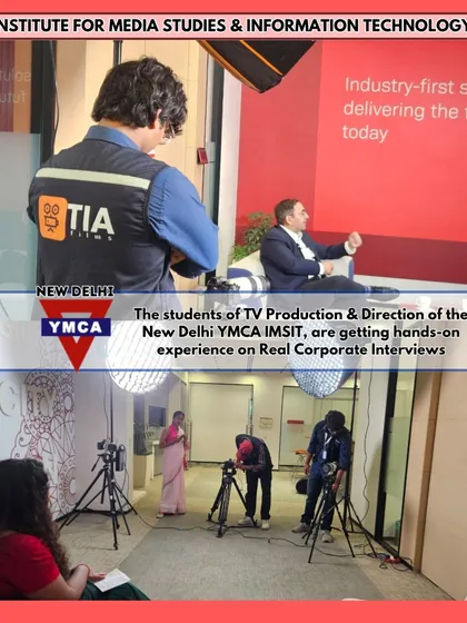 Students from our TV Production & Direction course are fully immersed in the production process, from camera handling to lighting setups, during a real-world corporate interview project.