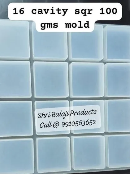 This 16-cavity square mold is a workhorse for soap production. It helps you create large, consistent batches of 100-gram soaps efficiently.