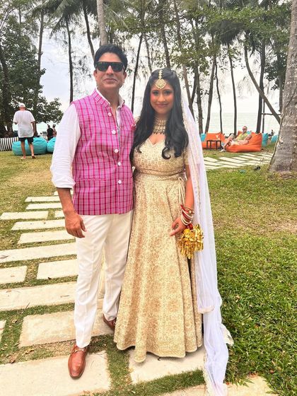 With the beautiful bride at her destination wedding. It's an honor to be a part of these special days.