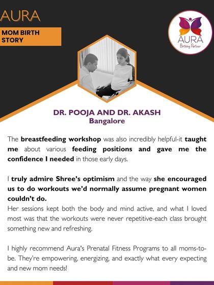 "Her sessions kept both the body and mind active." Dr. Pooja recommends our programs as empowering and energizing, highlighting how our varied workouts and breastfeeding workshop gave her confidence.