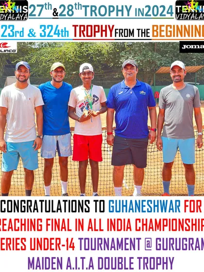 Congratulations to Guhaneshwar for reaching the final in the All India Championship Series Under-14 tournament and securing his maiden AITA double trophy.