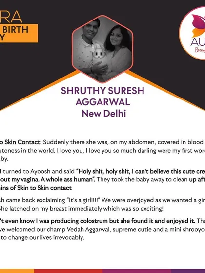 This raw and honest excerpt from Shruthy's birth story captures the magical, overwhelming moment of meeting her baby for the first time. It beautifully illustrates the immediate skin to skin contact and the first successful latch, moments we prepare for.