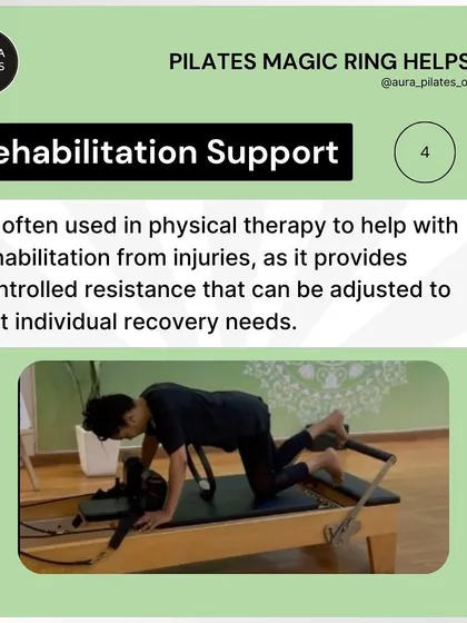 The Pilates Magic Ring is excellent for rehabilitation support. It provides controlled resistance that can be adjusted to suit individual recovery needs, making it a valuable tool in physical therapy.