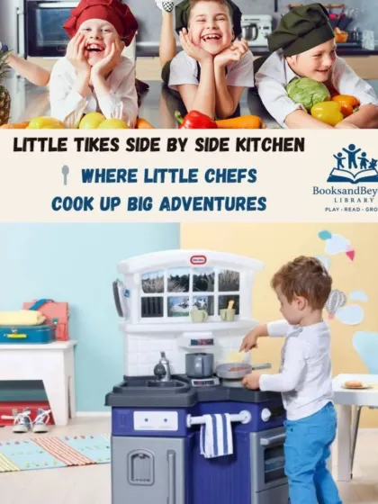The Little Tikes Side-by-Side Kitchen is perfect for little chefs to cook up big adventures. It encourages cooperative play and helps build social skills as kids pretend to cook and share meals.