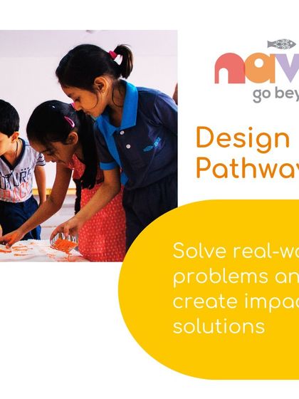 The Design Pathway is about solving real-world problems and creating impactful solutions. This image shows children engaged in a collaborative art project, an early introduction to creative problem-solving.