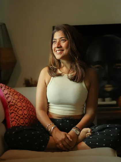 A candid moment of joy. My practice has taught me that true alignment comes when our inner state is one of peace and contentment. I bring this authentic, heartfelt approach into every class I teach.