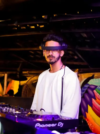 A futuristic look with creative eyewear behind the decks. I enjoy adding a unique stylistic flair to my DJ persona.
