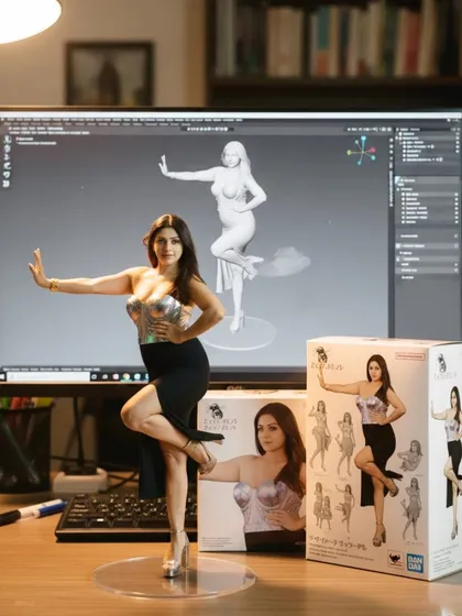 Your figurine should reflect your personality. I love working with dynamic poses like this one, capturing the energy and joy of the moment. From the digital design to the final 3D print, my goal is to create a miniature sculpture that is uniquely you.