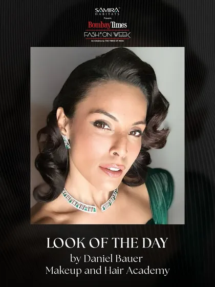 The official "Look of the Day" from Bombay Times Fashion Week, featuring classic Hollywood waves and a sophisticated makeup look. We teach a wide range of styles, from modern to vintage.