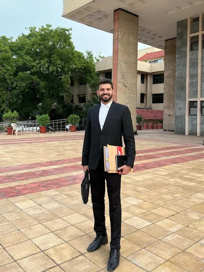 Outside the Delhi High Court after appearing before the Chief Justice regarding the solitary confinement of an undertrial prisoner. This barbaric and inhumane practice violates fundamental rights, and I am committed to fighting against it.