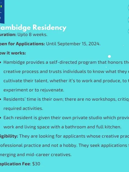 The Hambidge Residency offers a self-directed program for emerging and mid-career creatives, providing a private studio and the freedom to work, think, and experiment.