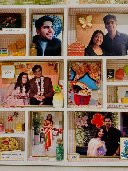A love story straight out of a fairytale. This frame captures a beautiful journey, from their first date at My Froyoland to their engagement in Jaipur.