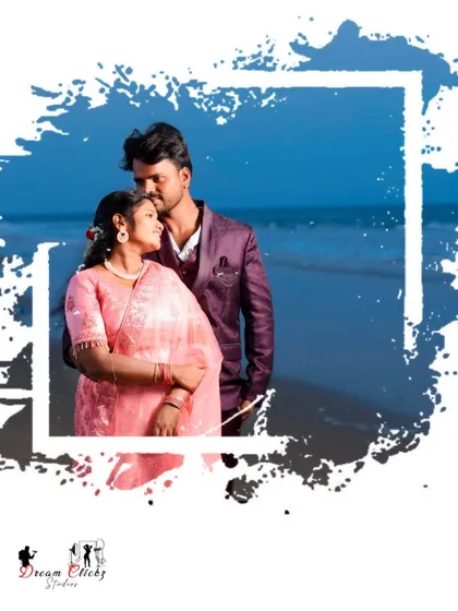 A cinematic couple portrait from a pre-wedding shoot at the beach. I love playing with modern graphic elements to frame the couple, giving the photo a stylish, magazine-like feel that’s perfect for sharing online.