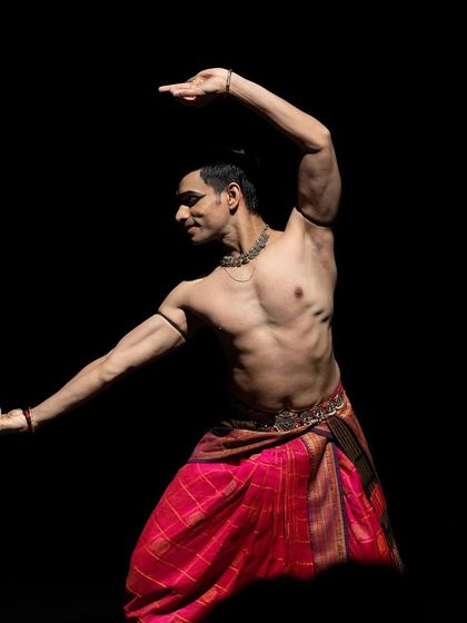 A powerful stance from my solo concert in Canada. International tours are a wonderful opportunity to share the beauty of classical Indian dance with a global audience.