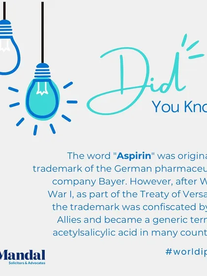 The word "Aspirin" was originally a trademark of Bayer but became a generic term in many countries after World War I.