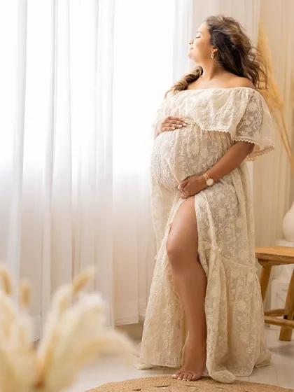 A duplicate of ID 78, this full-length shot shows the beautiful lace gown and the client's radiant pose.