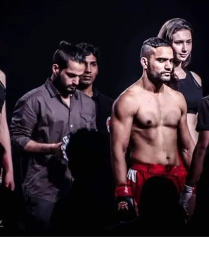 The moment before the cage door closes. This was back in 2016, a fight I finished in the first round with a rear-naked choke.