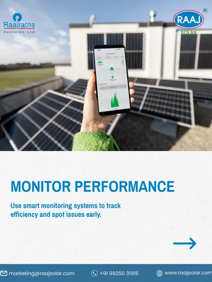 We empower you to track your system's output with smart performance monitoring tools. This technology allows you to see your energy generation in real time and helps us spot any drops in efficiency early, ensuring your investment is always working for you.