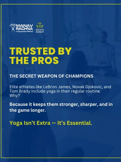 Trusted by the pros. Elite athletes like Novak Djokovic and LeBron James use yoga because it keeps them stronger, sharper, and in the game longer. For us, yoga isn't extra, it's essential.