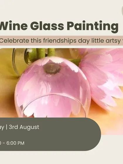 A wine glass painting session is a perfect way to celebrate Friendship Day. Create a matching set with your best friend to remember the fun day.