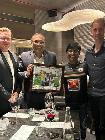 Presenting a token of our appreciation to Mr. Satish Pai of Hindalco. His support has been instrumental in funding our international tours and high-altitude training camps.