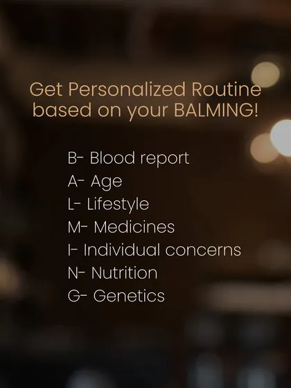 My treatment plans are never one-size-fits-all. I use a comprehensive 7-step assessment method to understand the root cause of your skin concerns. This includes analyzing your Blood reports, Age, Lifestyle, Medicines, Individual concerns, Nutrition, and Genetics to build a plan that is truly personalized for you.