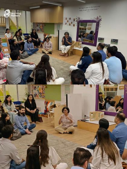 A collage showing our founder in conversation with parents during a visit. We prioritize building strong, transparent relationships with families, seeing them as essential partners in their child's educational journey.