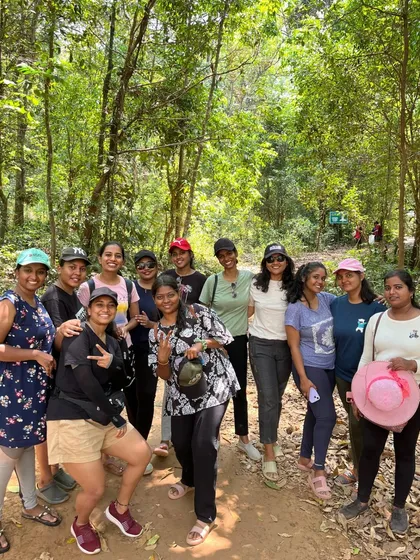 A group of women ready for a forest walk near Agumbe.