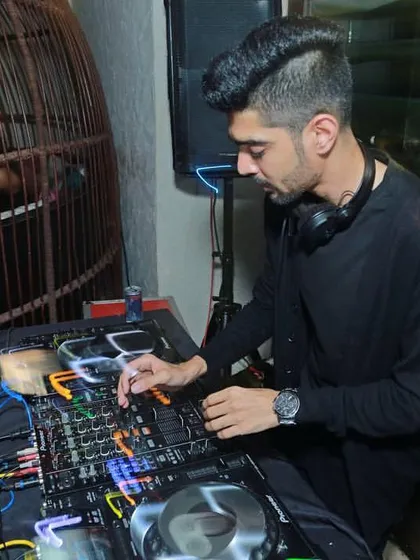 A shot of me mixing at Matahaari nightclub. My schedule is often packed with back-to-back gigs at some of Mumbai's hottest clubs, where I play everything from hip hop and trap to commercial electro.
