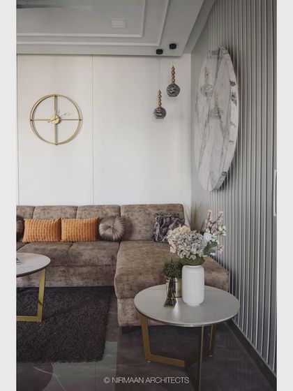 Another view of the KVK Camellia living room, showing the comfortable L-shaped sofa and minimalist coffee tables. We focus on creating layouts that are perfect for both relaxing and entertaining.