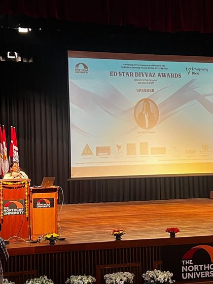 Addressing the audience at the ED Star Divvaz Awards. I used this platform to speak about the importance of legal and financial independence for women.