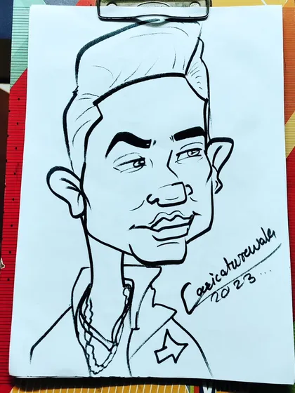 A simple and easy caricature drawing. This one has a cool, confident vibe.