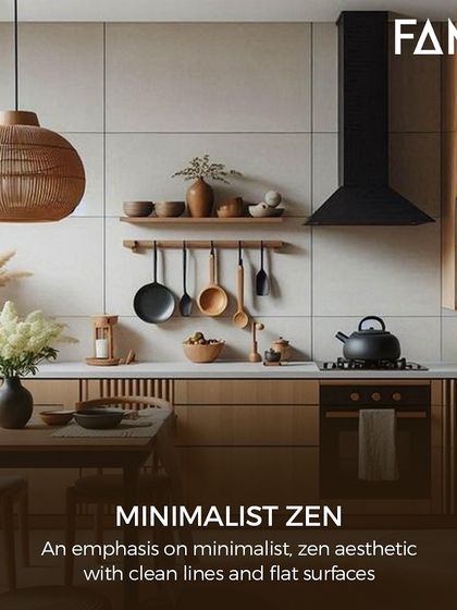 Minimalist zen is at the heart of Japandi style. This kitchen emphasizes clean lines, flat surfaces, and natural materials to create a calm, uncluttered, and highly functional cooking space.