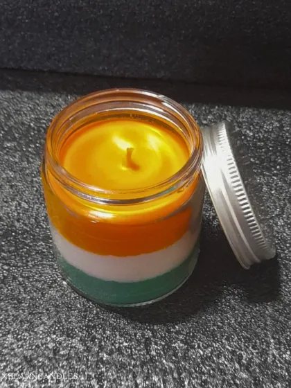 Let the warm glow of our Tiranga jar candle light up your celebrations with pride and love. It's handcrafted, fragrant, and full of festive spirit for Independence Day.