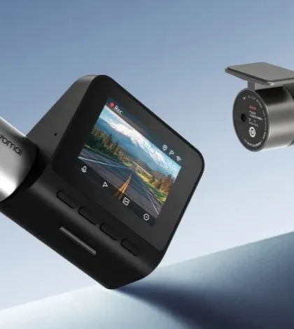 We stock a range of trusted brands to suit different needs. This 70mai dual-channel system features a primary front-facing camera with a display screen and a compact, secondary camera for the rear, offering a complete vehicle surveillance solution.