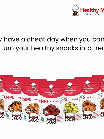 Why have a cheat day when you can turn your healthy snacks into treats? Our range of baked chips, made from oats, ragi, jowar, and beetroot, lets you indulge without the guilt.