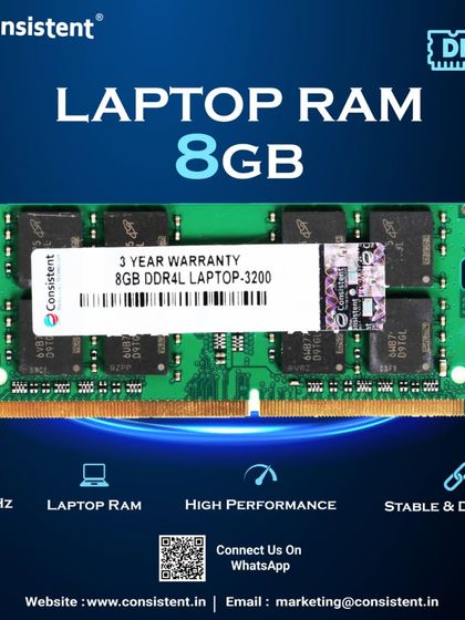This 8GB DDR4 laptop RAM module runs at a speedy 3200MHz, providing a noticeable improvement in performance. It's a stable and durable upgrade that ensures faster load times and smoother multitasking on the go.