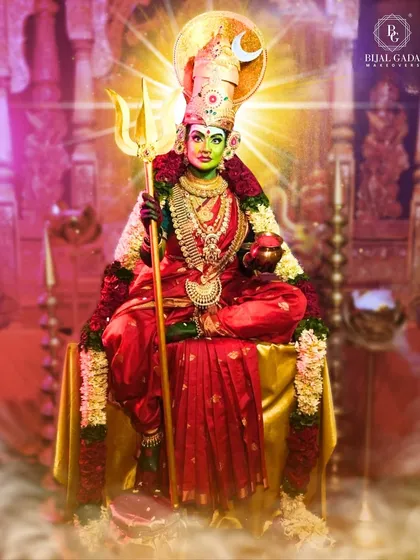 This is more than makeup; it's a transformation into the divine. Creating this powerful Devi Maa look was a spiritual experience, using makeup artistry to channel the fierce and beautiful energy of the goddess.
