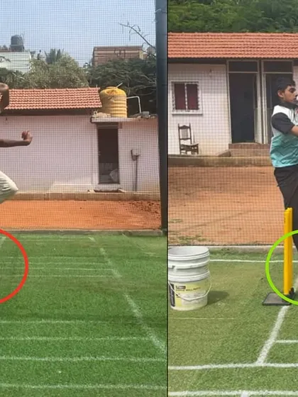 A complete change in the finish. The 'before' shows a poor, off-balance position, while the 'after' demonstrates a controlled and powerful follow-through, a hallmark of our training.