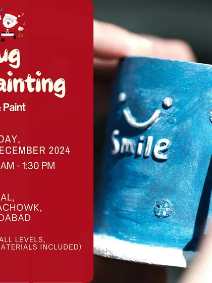 Another look at our festive mug painting workshop. It is so fun to see everyone's unique designs, from smiley faces to snowflakes.