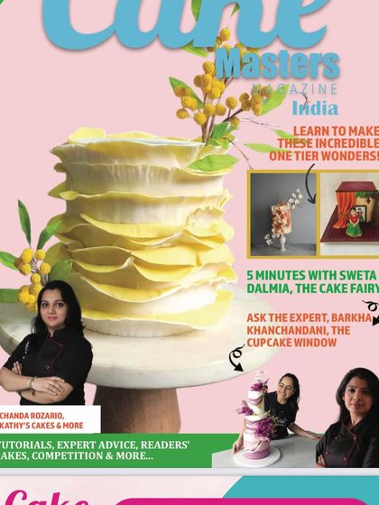 The magazine cover, a snapshot of the amazing talent within the Indian cake decorating community.