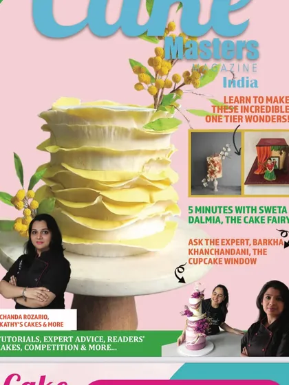 The magazine cover, a snapshot of the amazing talent within the Indian cake decorating community.