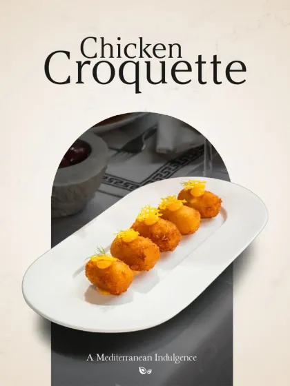 A classic Spanish tapa, our Chicken Croquettes are crispy on the outside and creamy on the inside. They are a perfect Mediterranean indulgence to begin your meal.