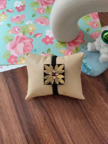 My collection of decorative elastic hair bands. Each one features a unique handmade centerpiece, including gotapatti, Kundan work, zardozi, and bead embroidery.