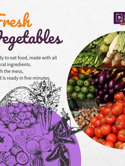 My ready-to-eat food is made with fresh vegetables and all-natural ingredients. You can ditch the mess of cooking and enjoy a healthy meal in just five minutes.